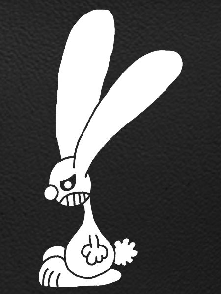 Grumpy white rabbit