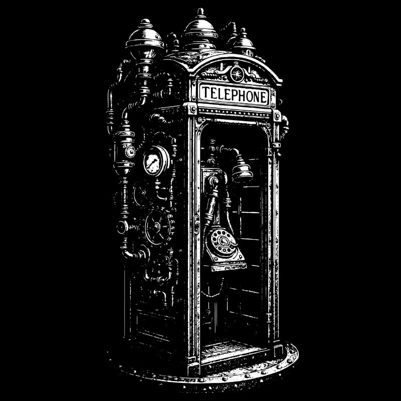 Victorian steampunk telephone booth