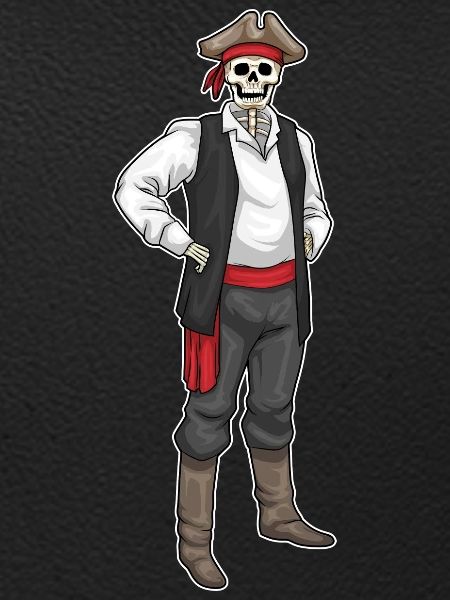 Skeleton Halloween Pirate