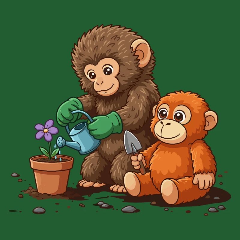 the monkey punch - Affe Gartenarbeit