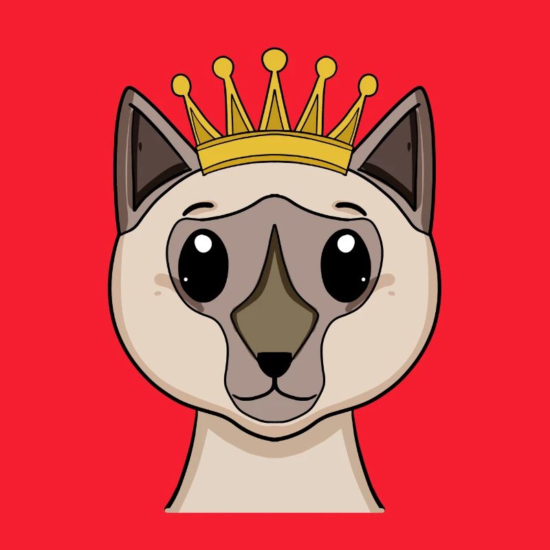 Katze mit Krone - Siamkatze mit Krone