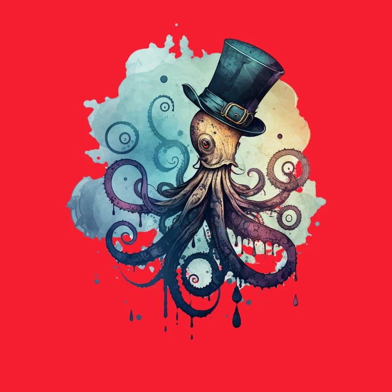 Octopus wears big top hat
