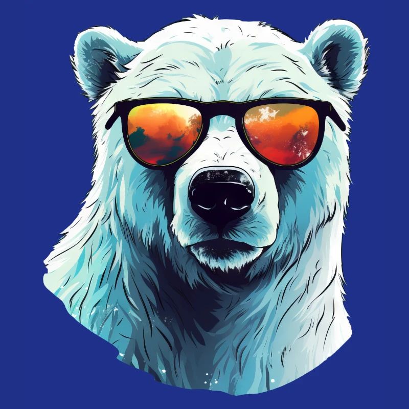 Cooler Eisbär mit Sonnenbrille