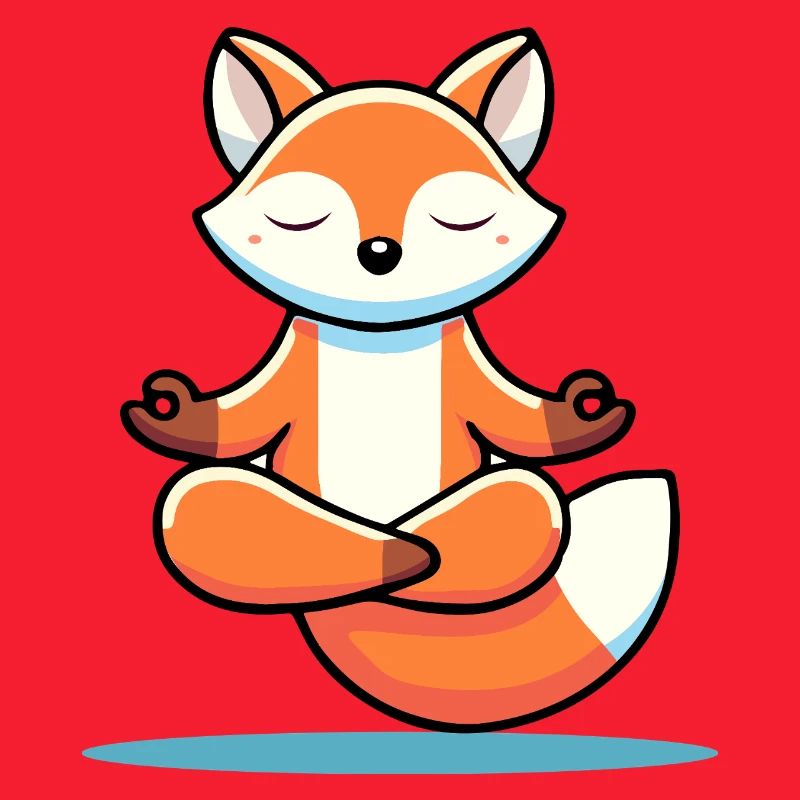 Meditating Fox – Relaxing Illustration