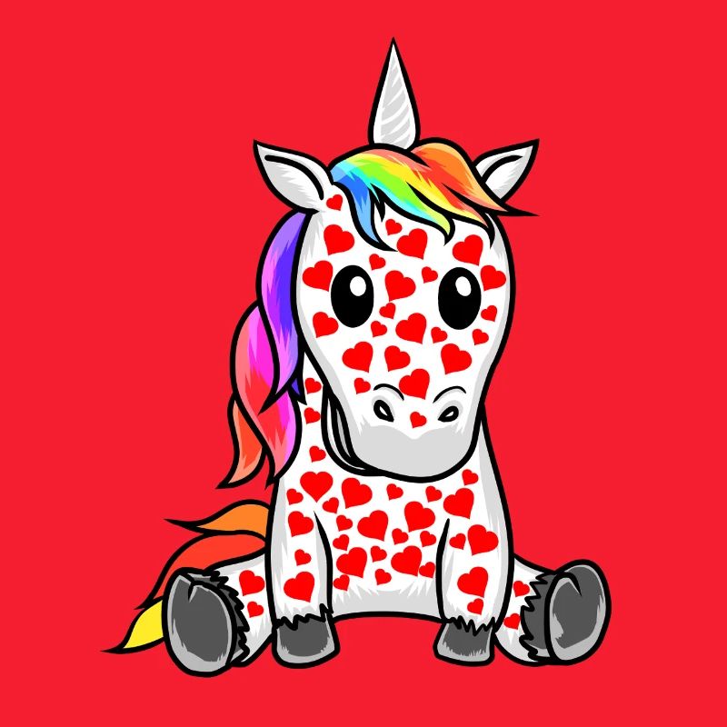 Einhorn Valentin Herz Herzen Einhörner