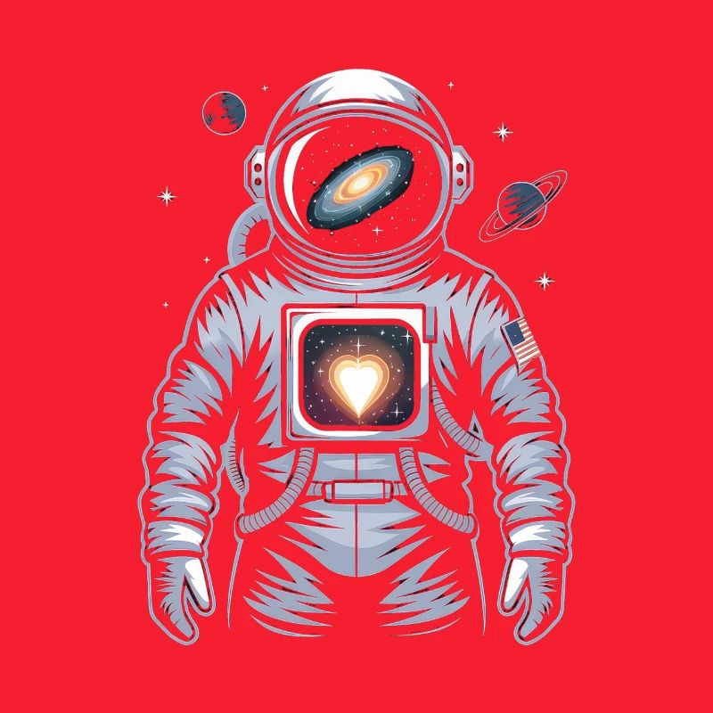 Conception d’astronaute de cœur de l’espace