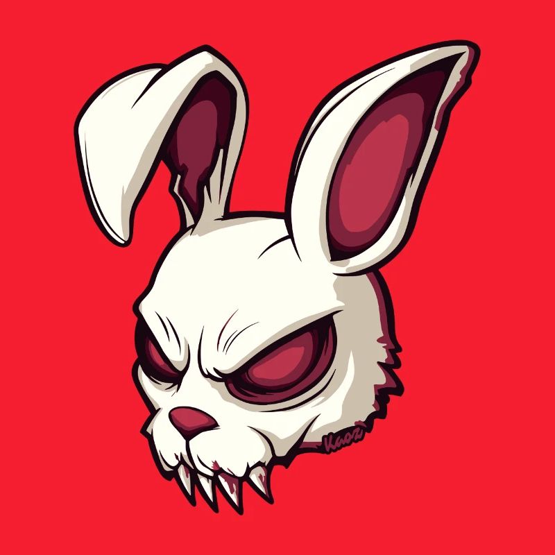 Illustration de crâne de lapin maléfique