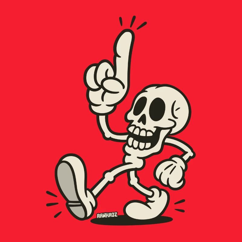 Raised skeleton index finger