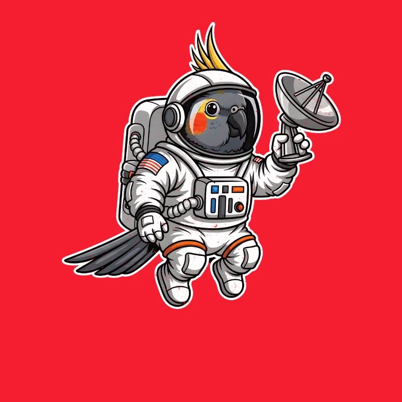 oiseau de l’espace astronaute calopsitte