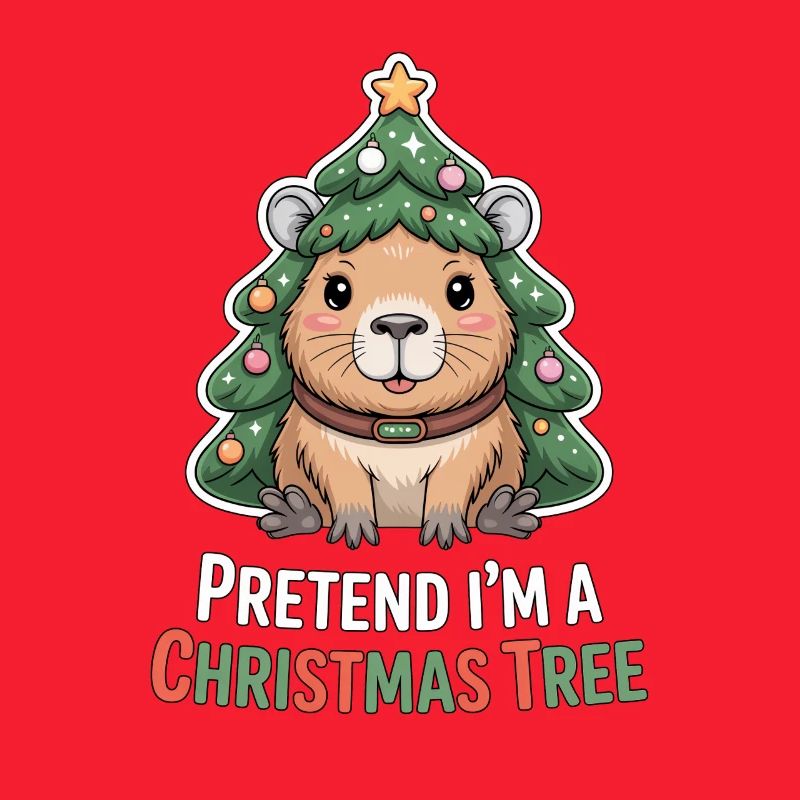 Pretend I'm A Christmas Tree Capypara