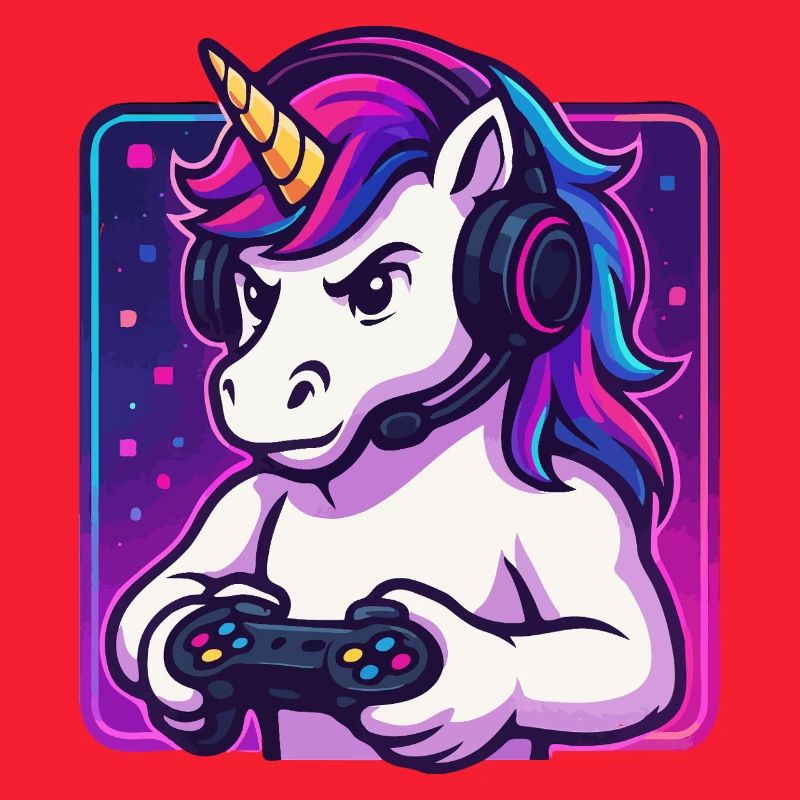 Neon Einhorn Gamer