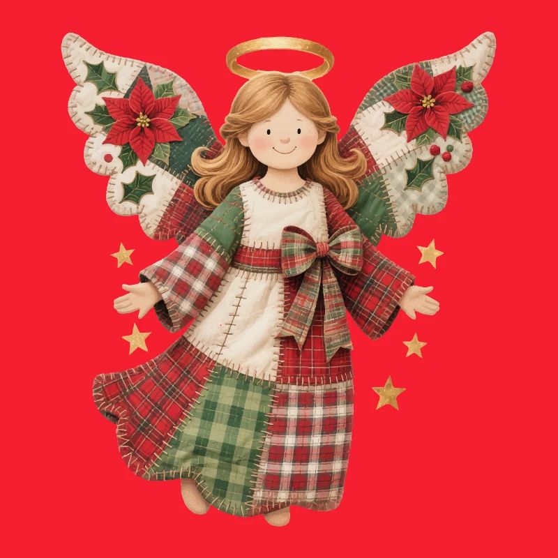 Ange de Noël avec des étoiles dorées