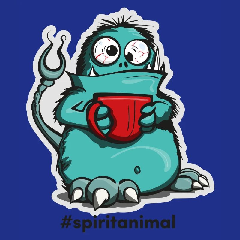 Coffee monster in comic style