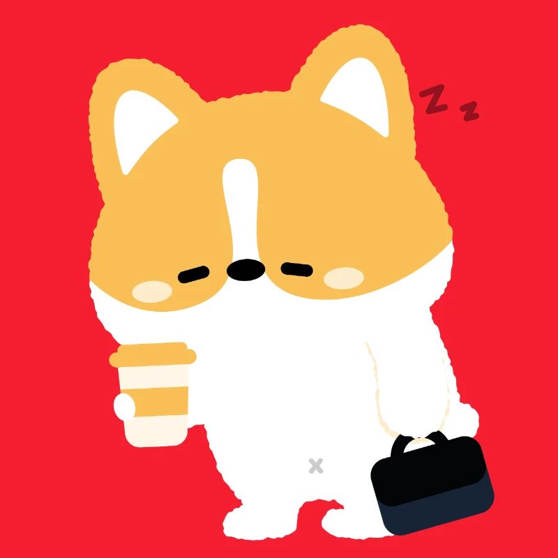 Müder Corgi-Kaffee