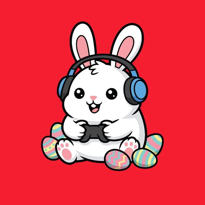 Gamer Easter Bunny Funny Gaming Spring Egg