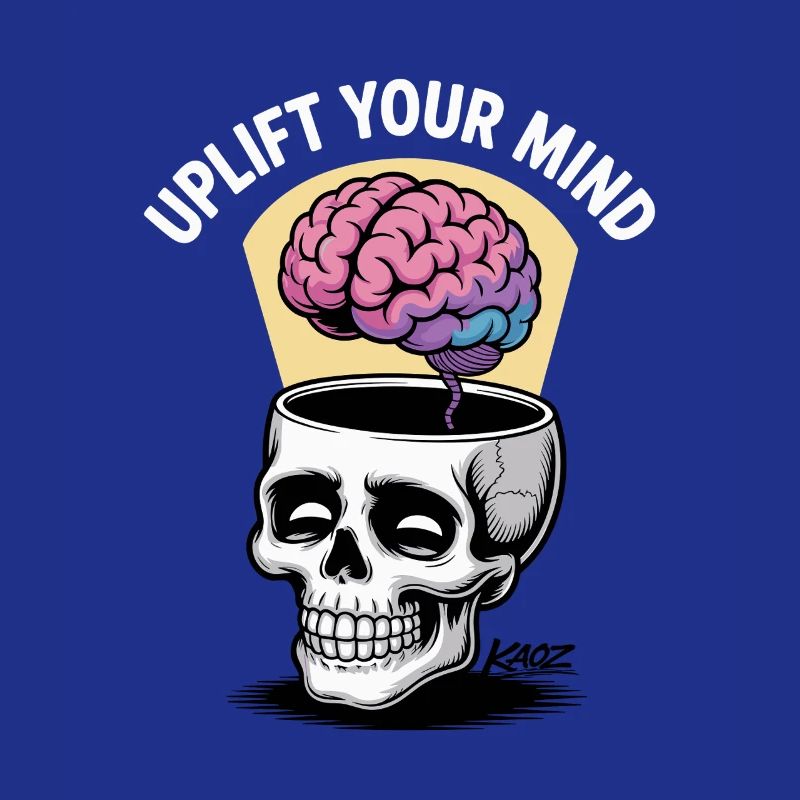 Skull and Floating Brain, uplift your mind