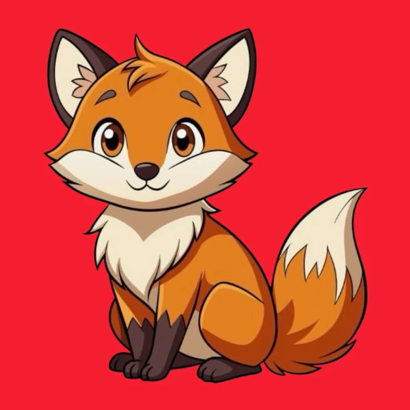 Cuddly Fox Cartoon Print