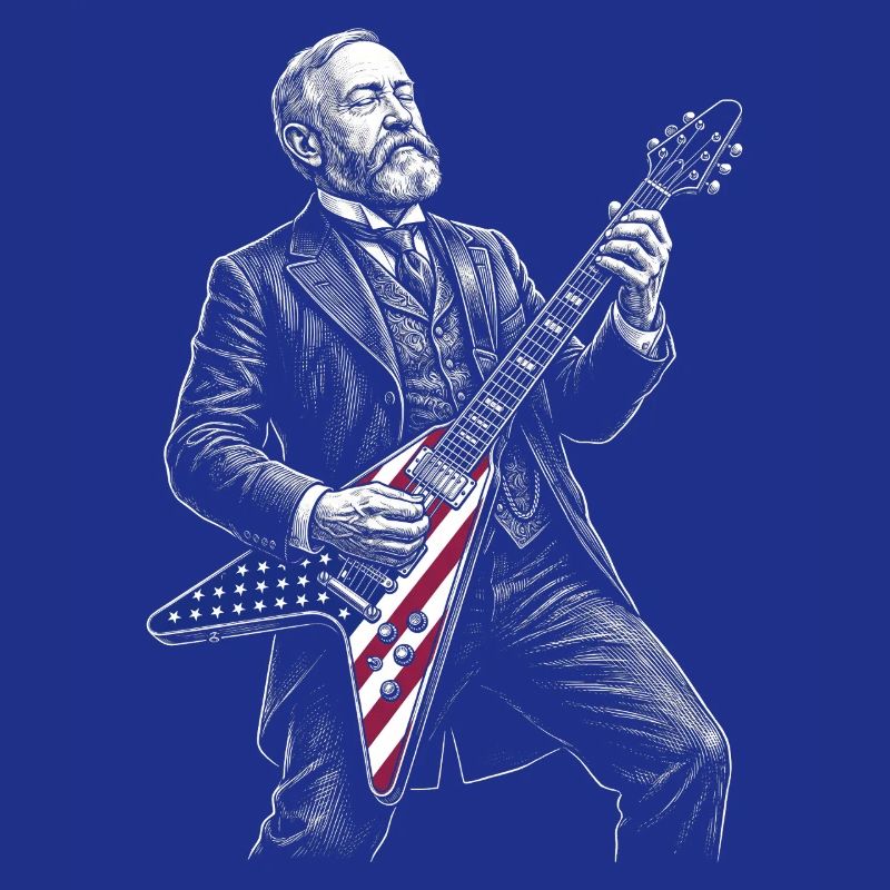 Benjamin Harrison Gitarrenheld mit Flagge