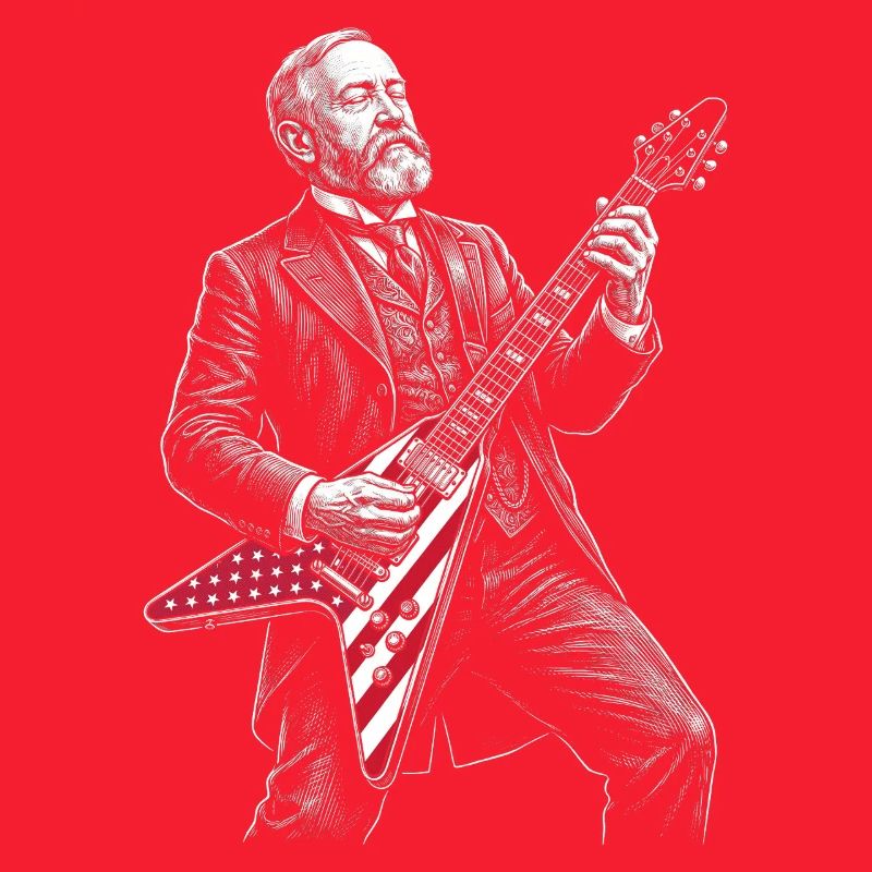 Benjamin Harrison Gitarrenheld mit Flagge