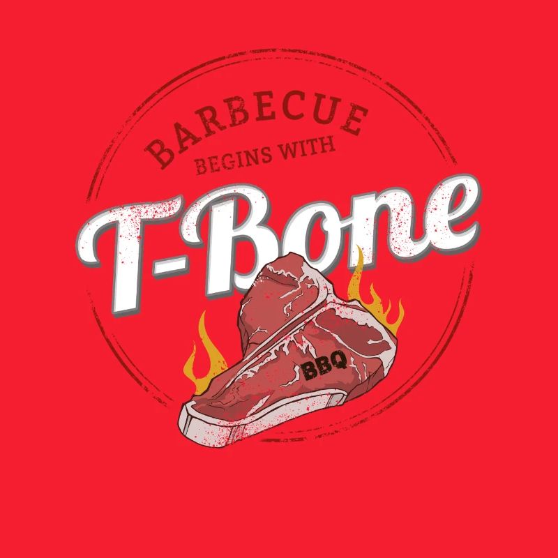 T-Bone-Steak Barbecue Rindfleisch BBQ Design