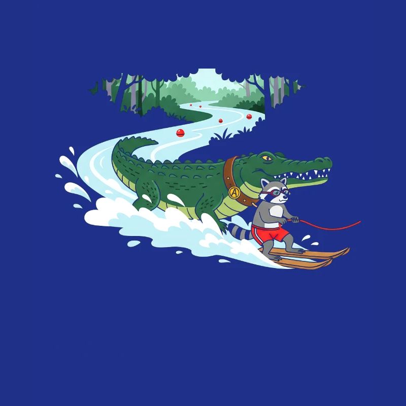 Crocodile Surfeur et Compagnon Chat