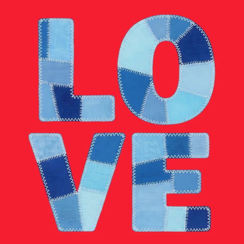 Patchwork Love Blue