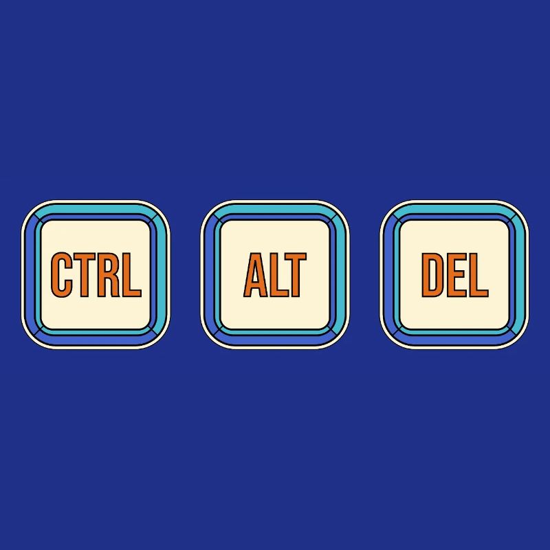 Retro Keyboard Keys CTRL ALT DEL