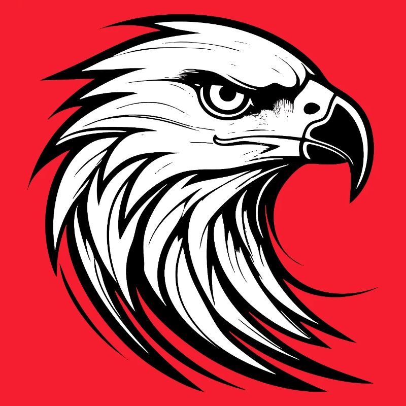 Stylish Eagle Portrait Silhouette