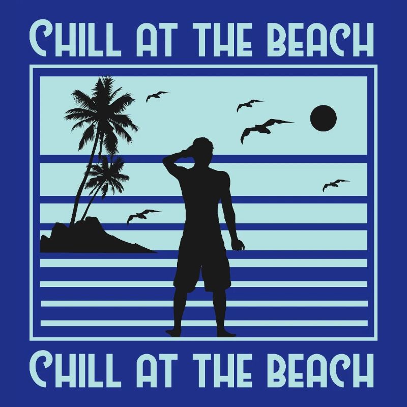 Conception de silhouette de plage décontractée
