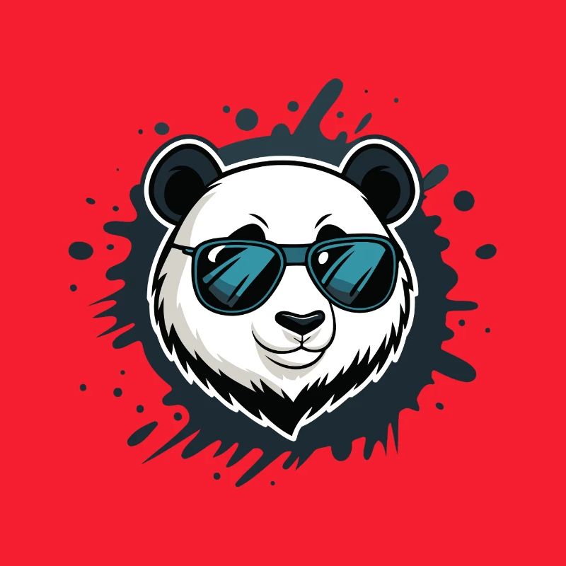 Panda Blue Graffiti-Brille