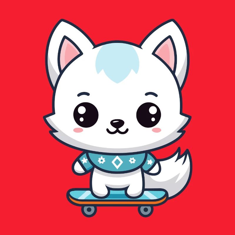 Little Fox Skateboard Blue