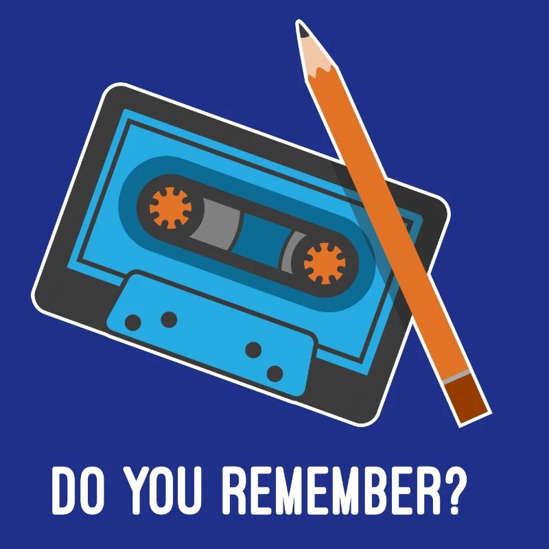 Do you remember? Cassette and pencil Fun Design