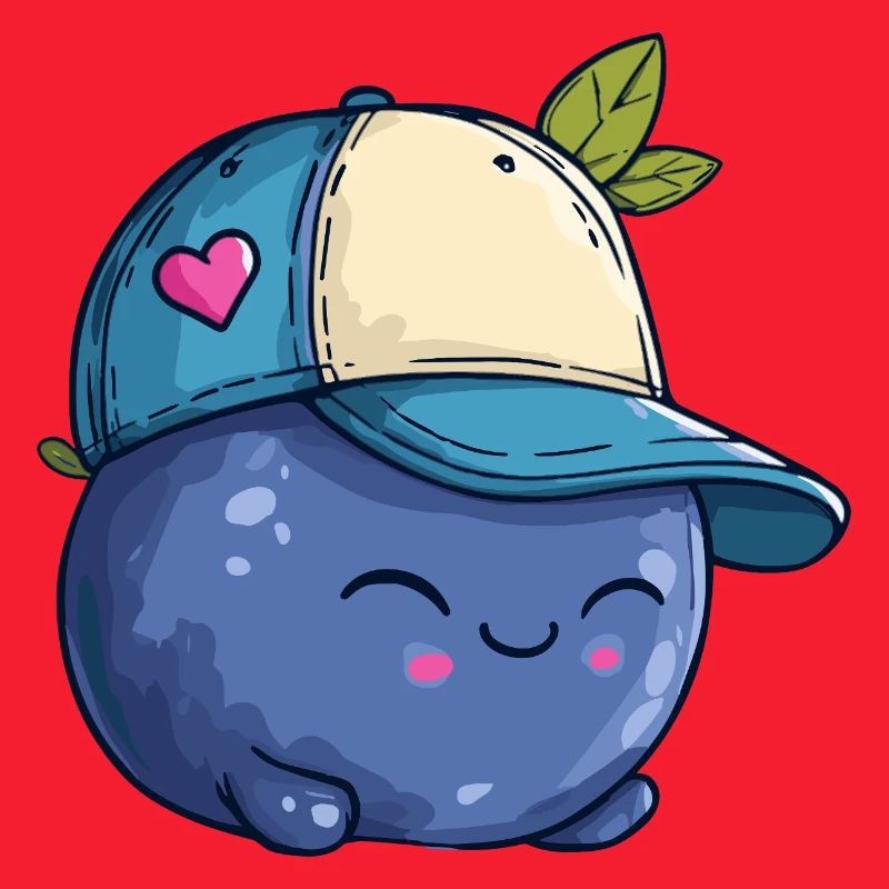 Kawaii Blueberry with Cap