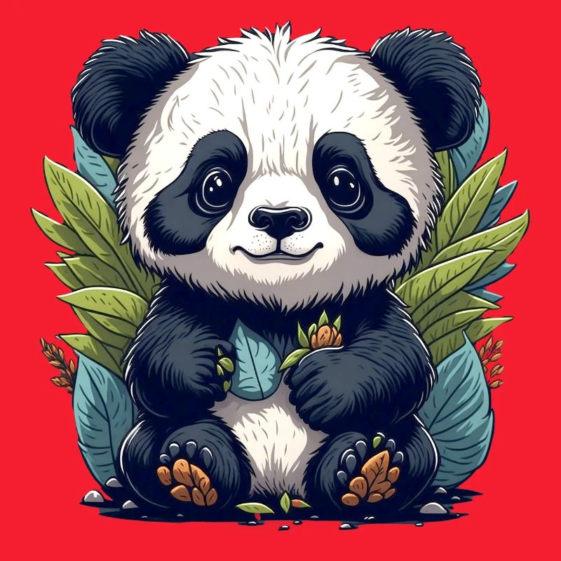 Panda im Blattwald