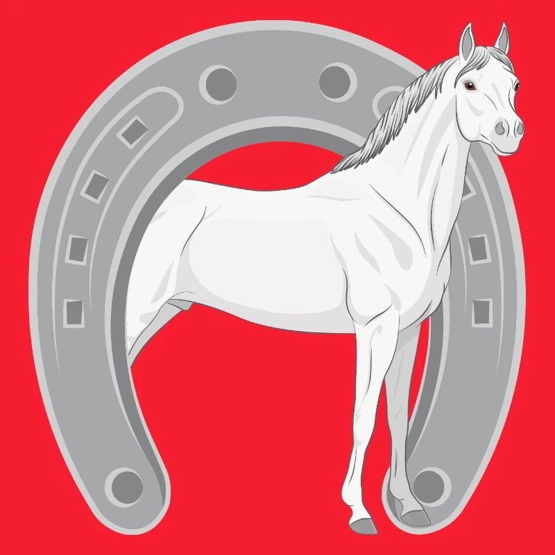 Un cheval Abbayan dans un fer à cheval retourné