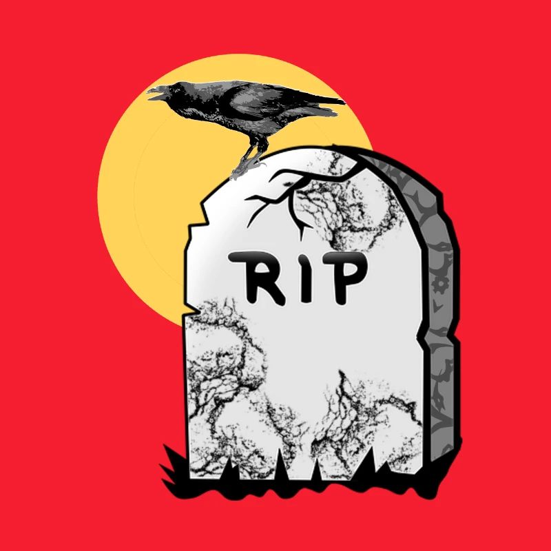 Gravestone with crow