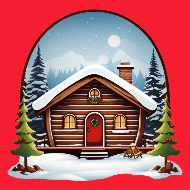 Maison en bois, cabane de Noël