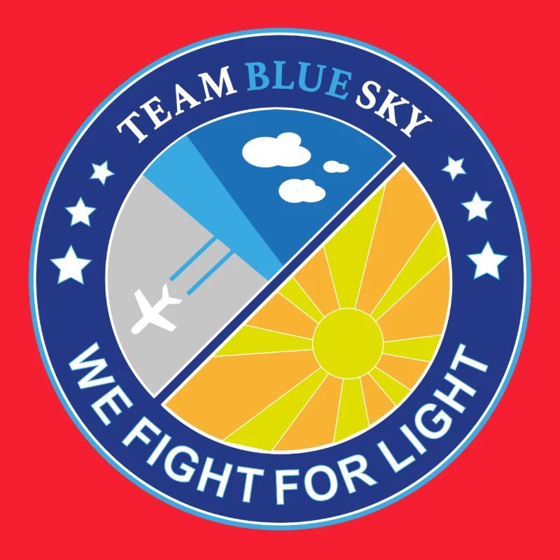 Sun Lover Badge Team Blue Sky Light Warrior Emblem