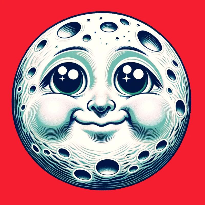 Funny Moon with Face