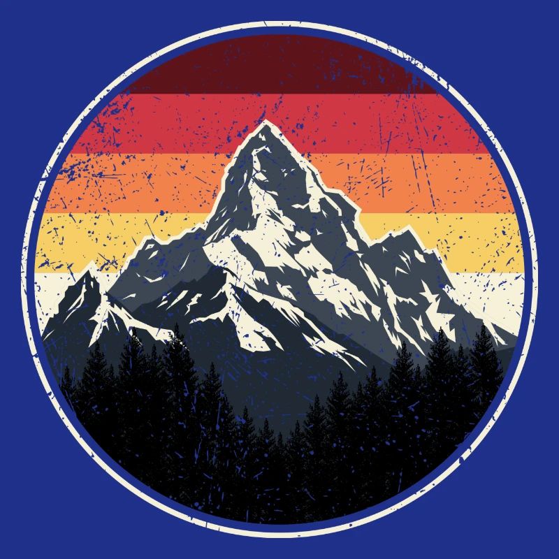 Mountain Sunset Retro Abzeichen
