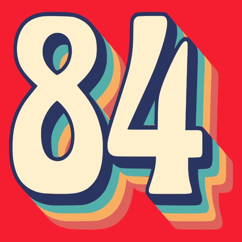 Vintage Retro T-Shirt Number 84 Eighty-Four