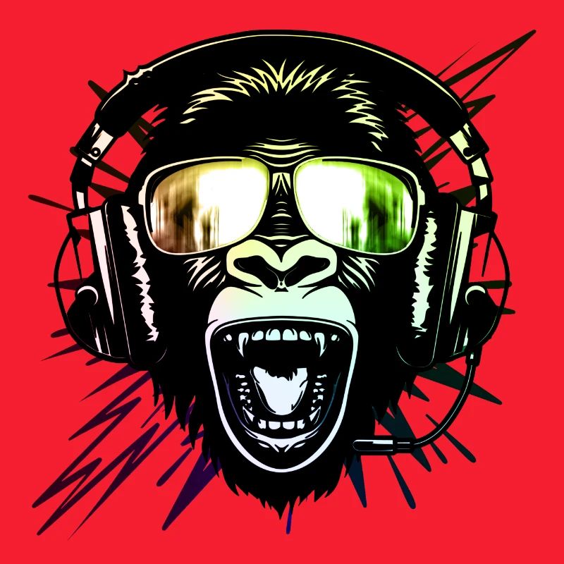 Affe mit Neonbrille