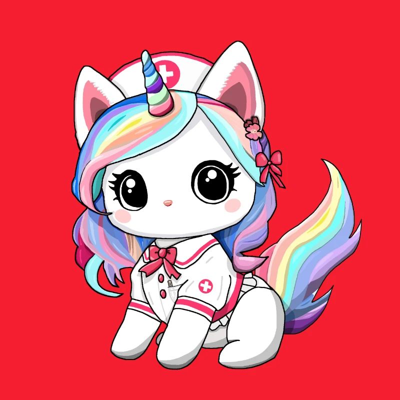 Einhorn Katzen Krankenschwester