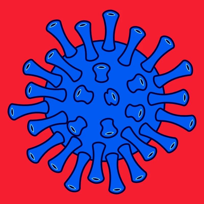 Illustration de la molécule bleue de Covid