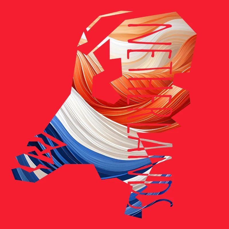 Map Netherlands with national colours