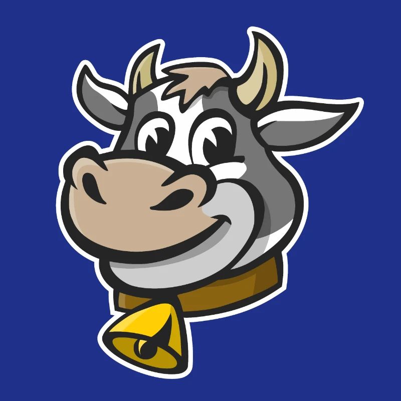 Illustration joyeuse d’une tête de vache.