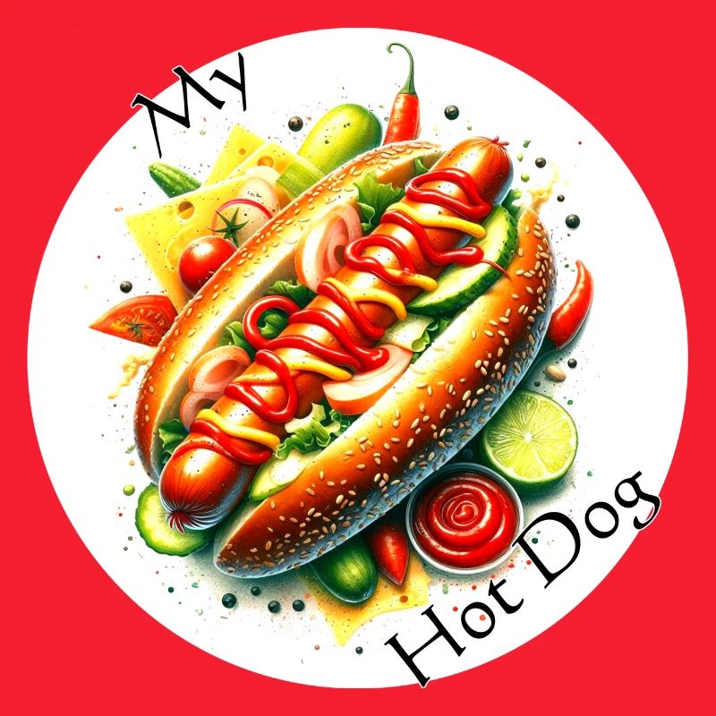 Farbexplosion Hotdog Kunst