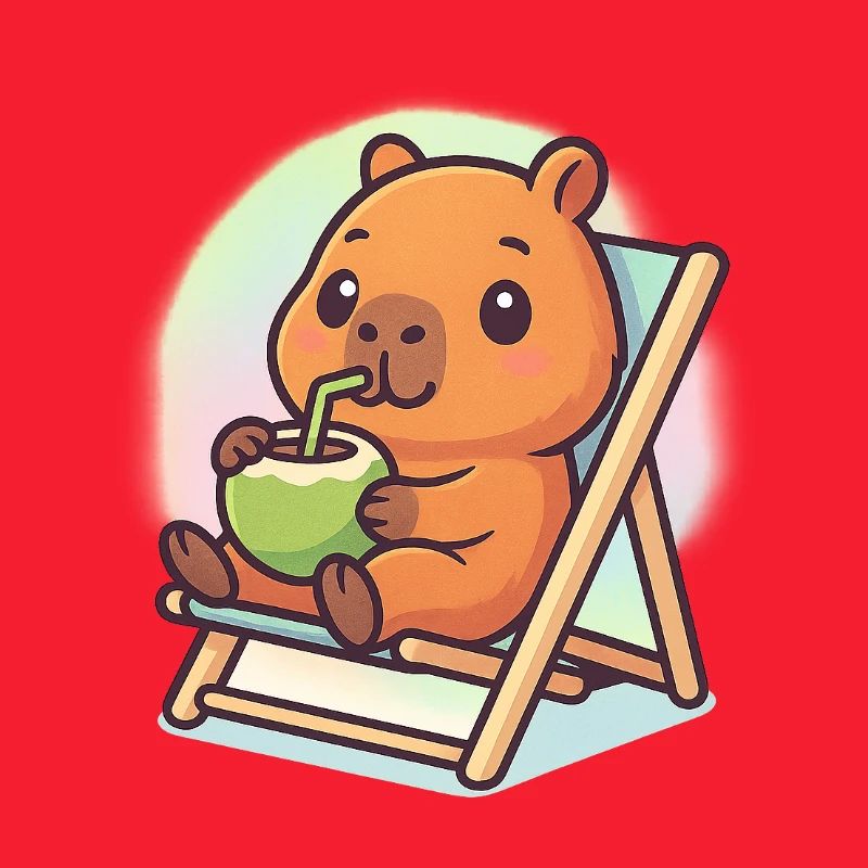 Relaxed kawaii capybara