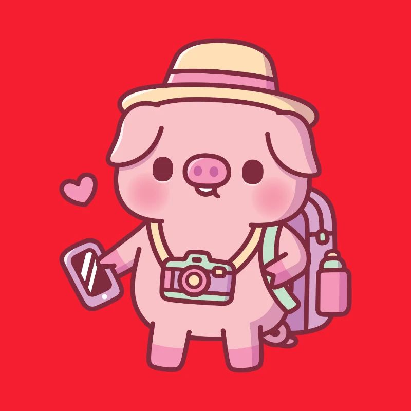 Mignon petit cochon Voyage de vacances
