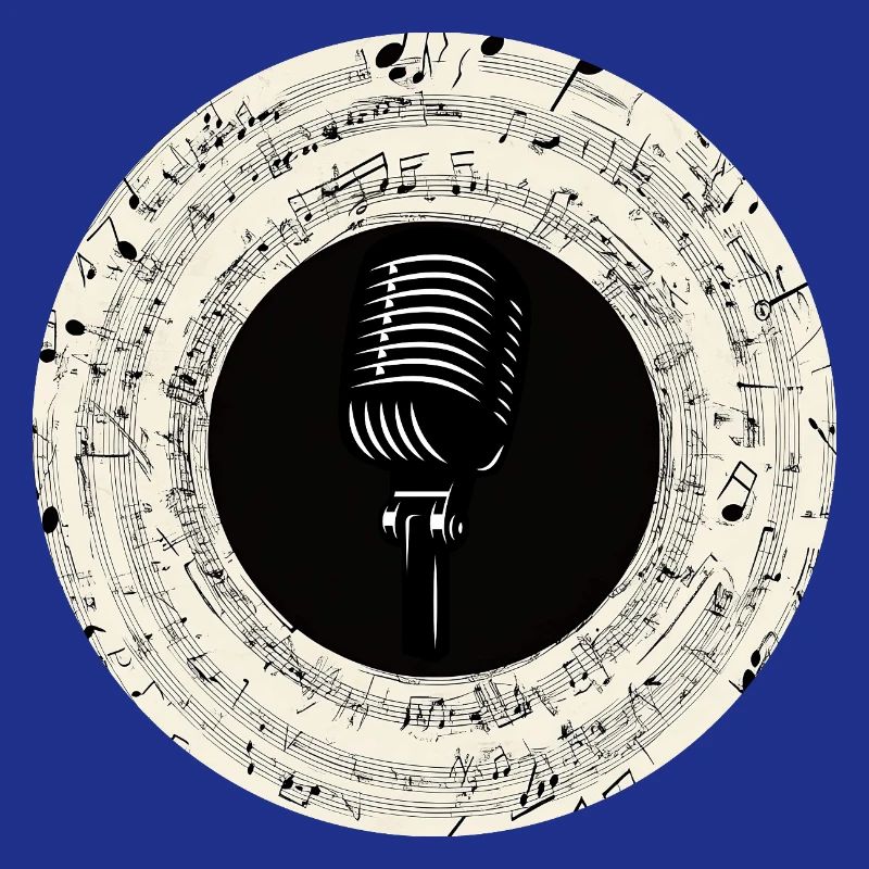 Microphone Musical Notes Art